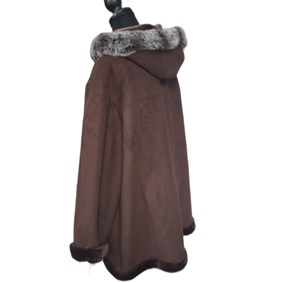 Vintage NWT Fleet Street women's hooded faux fur shearling coat 2X, new - Picture 6 of 16